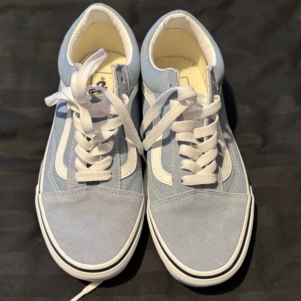 Vans Light Blue and White Women's Shoes
